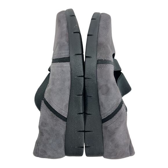 Clarks (8) Dark Gray Suede Platform Mary Jane Comfort Loafer Shoes - Picture 2 of 10